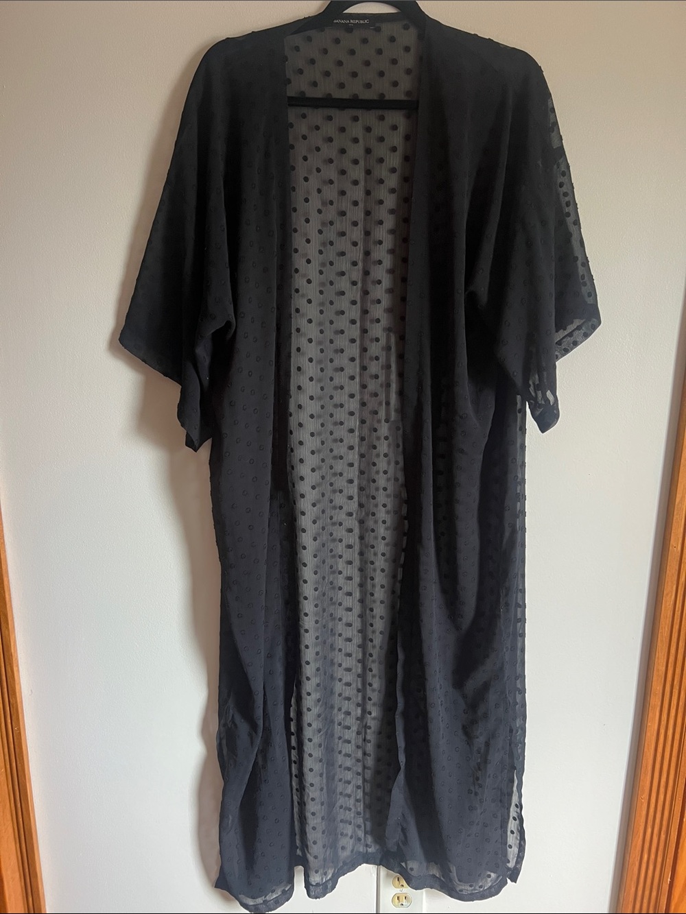 Banana Republic Factory Black Sheer Polka Dot Swim Coverup